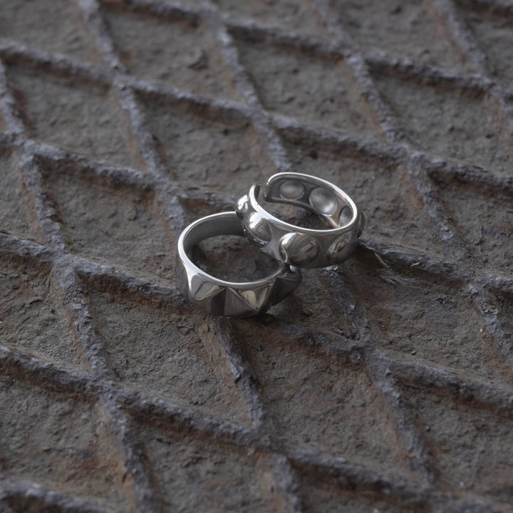 Reah - Ring met bubbelstructuur roestvrij staal