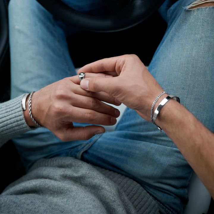 Ian - zegelring roestvrij staal