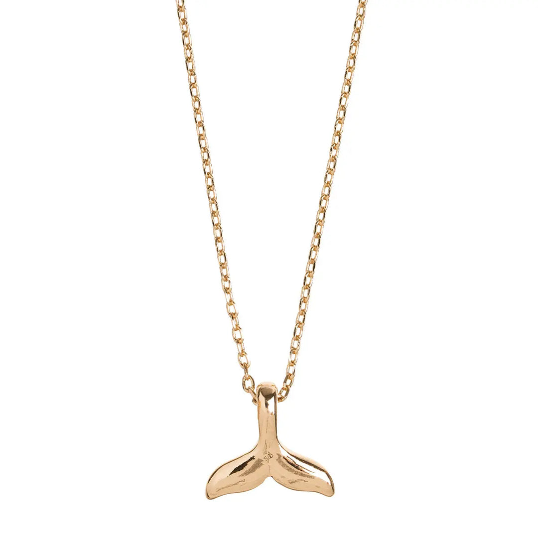 Whale Tail Necklace Gold
