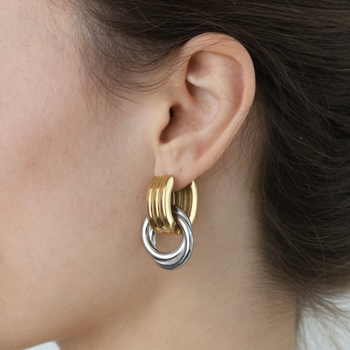 Nea – duo hoop earrings in stainless steel | Timi of Sweden