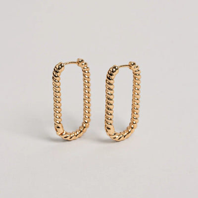 Ovale Twisted Earring Hoop - Goud