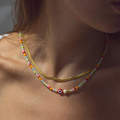Suzy - Boze oog kleurrijke kralen ketting