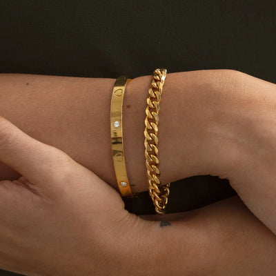 Naomi - Dikke schakelarmband van roestvrij staal
