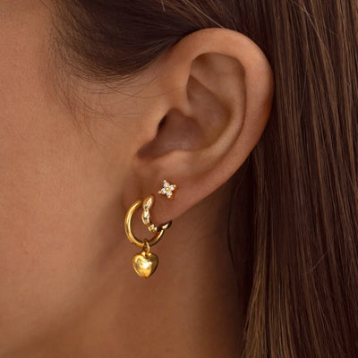 Sandra - Hart Hoop Earring RVS