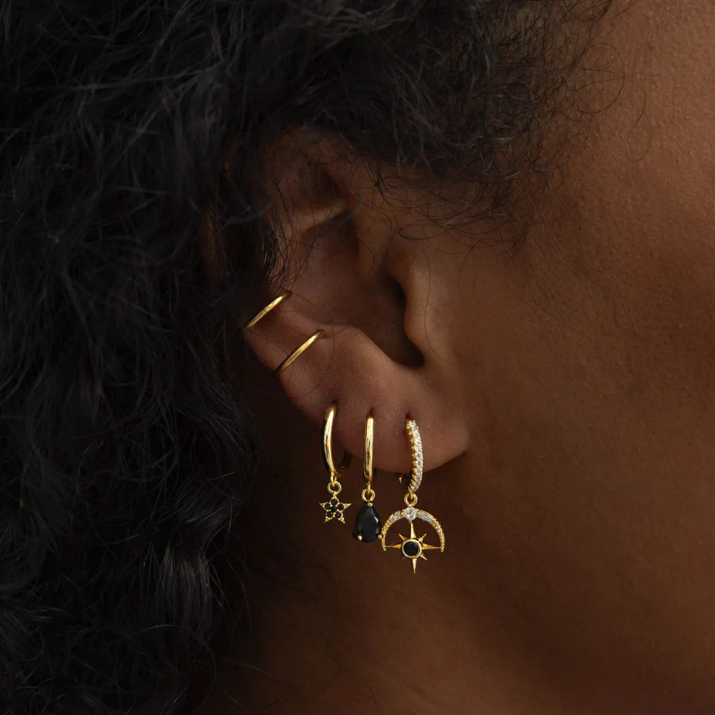 Uli - Double Ring Earcuff RVS