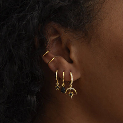 Uli - Double Ring Earcuff RVS