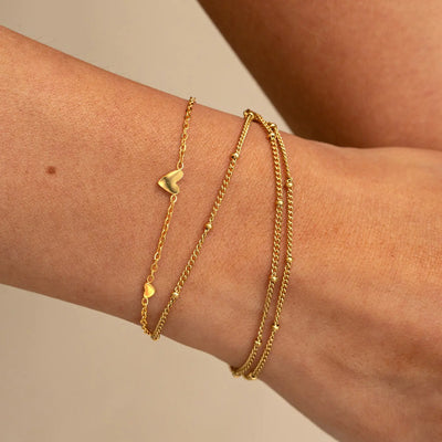 Mika - Drievoudige schakelarmband van roestvrij staal