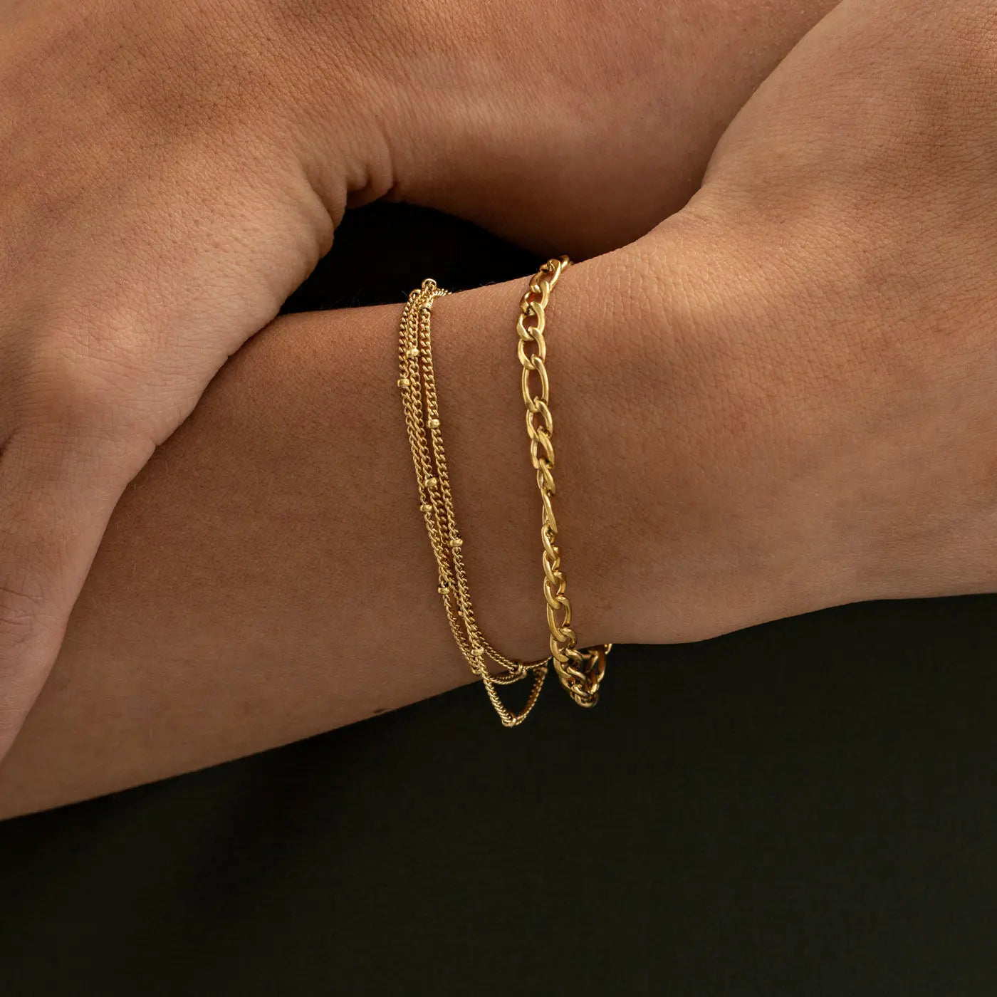 Mika - Drievoudige schakelarmband van roestvrij staal