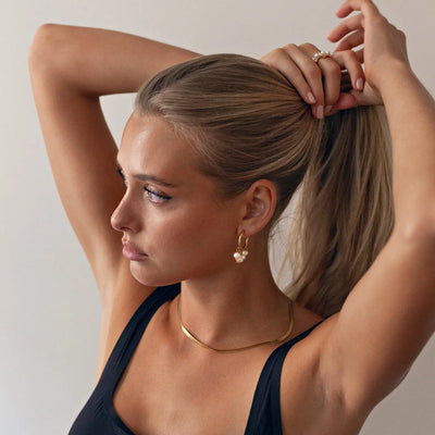 Estelle-parel hoepel oorbellen
