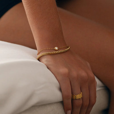Zoe - Kettingarmband Macramé-stijl roestvrij staal