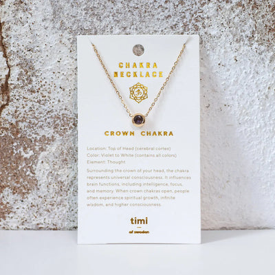 Chakra kristal ketting roestvrij staal