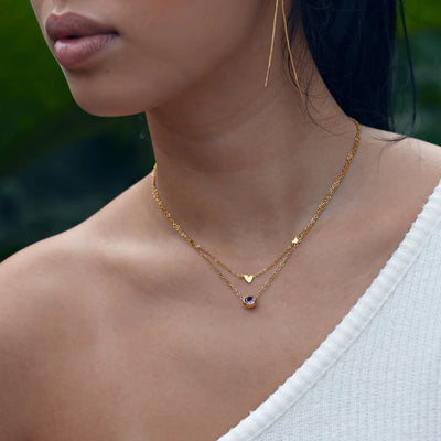 Chakra kristal ketting roestvrij staal
