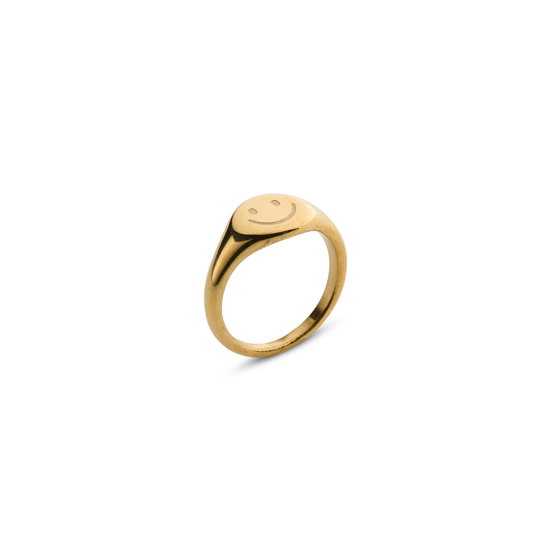 Dixie - Smiley Face Signet Ring RVS