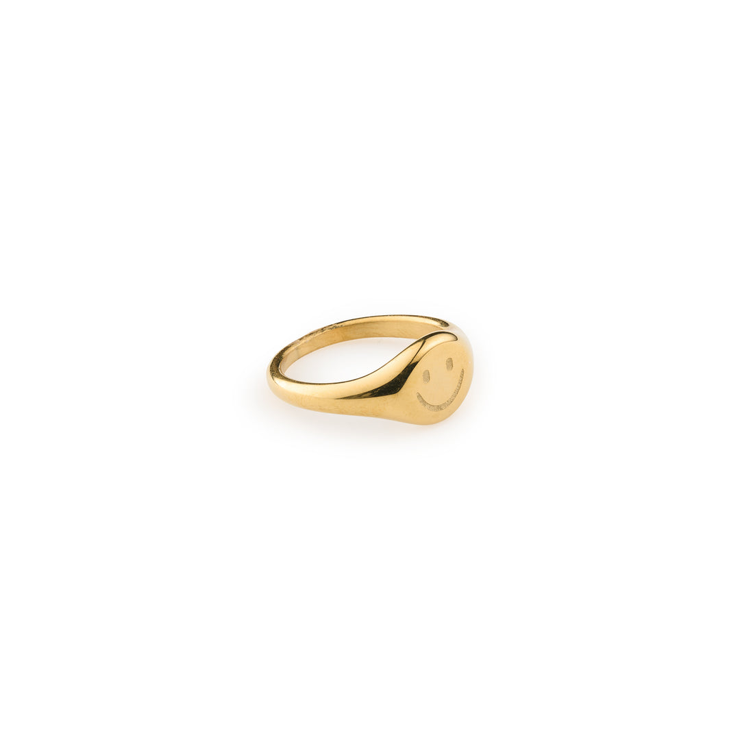 Dixie - Smiley Face Signet Ring RVS
