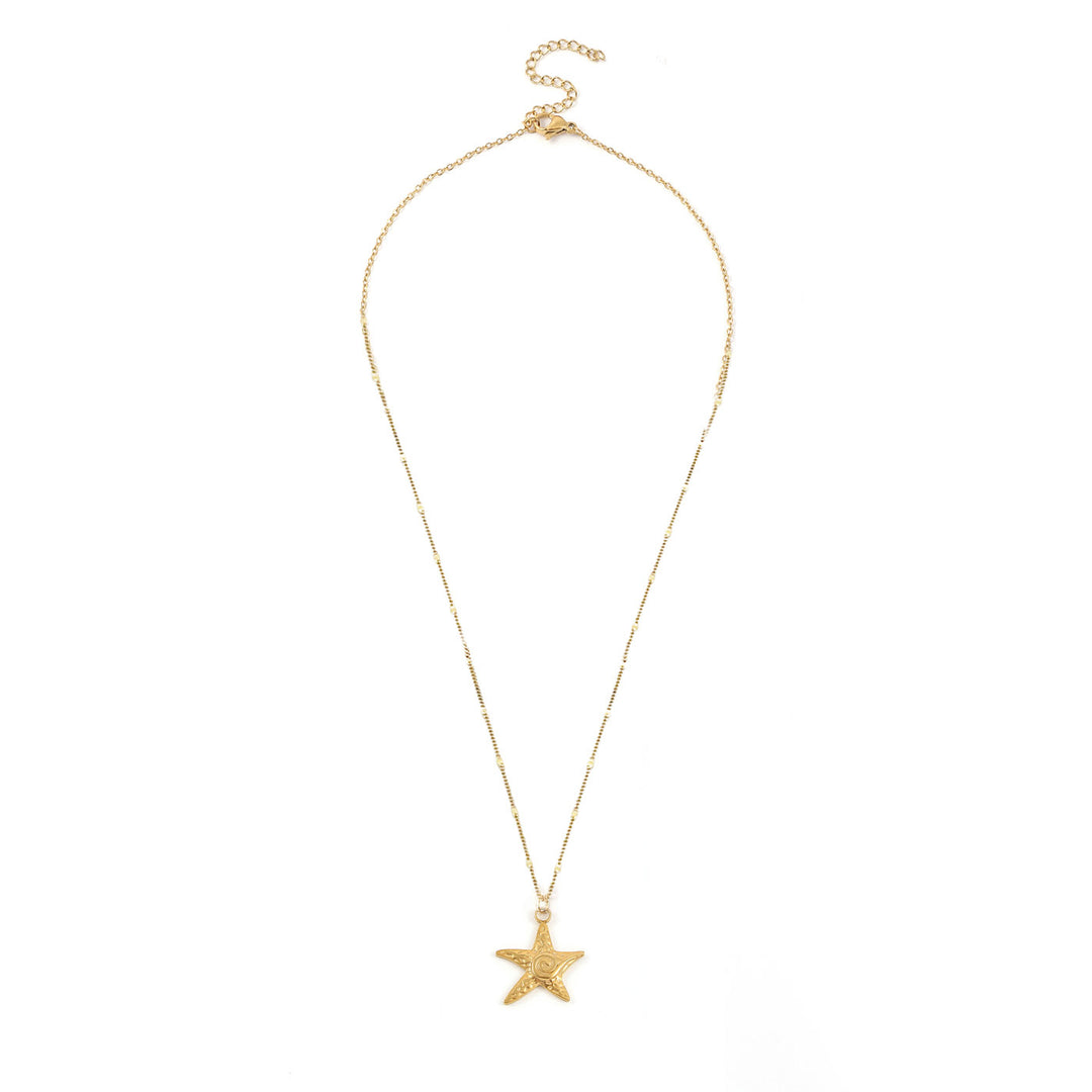 Moss - Mini Zeesterren Hanger Ketting Gouden Roestvrij Staal