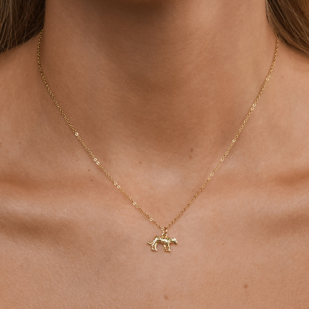 Quinn - Gouden Leoprint Charm Dangle Ketting