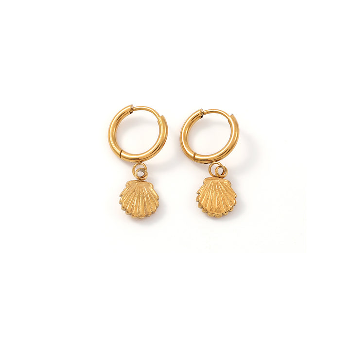 Ane - Seashell Hoop Earrings Stainless Steel