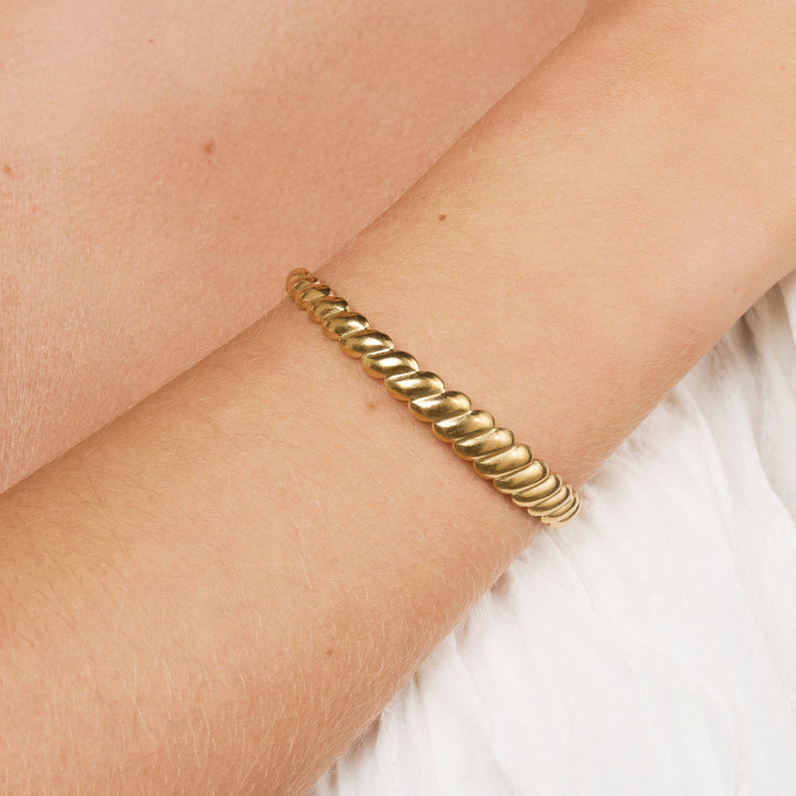 Bea - Croissant Bangle Armband RVS