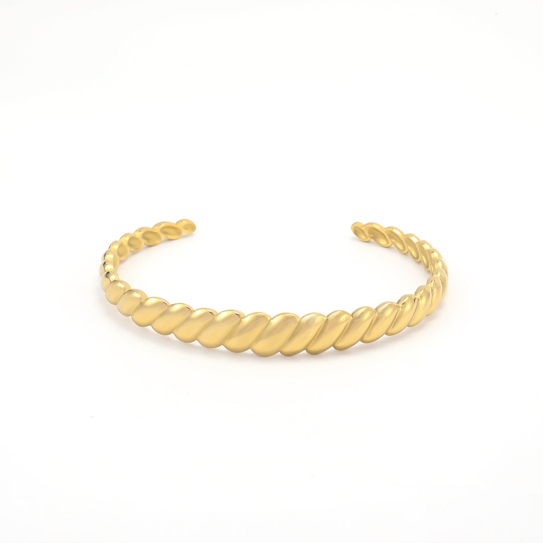 Bea - Croissant Bangle Armband RVS