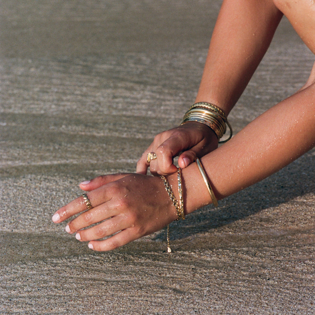 Ane - Seashell Adjustable Ring Stainless Steel