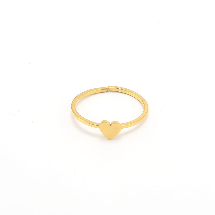 Stina - Dainty Heart Adjustble Ring Stainless Steel