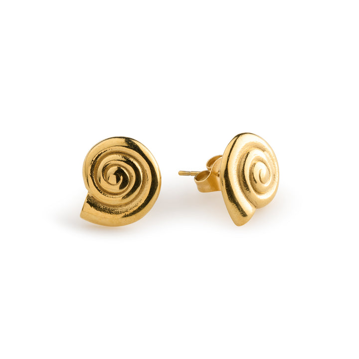 Anne - Shell Stud Earrings Gold Stainless Steel