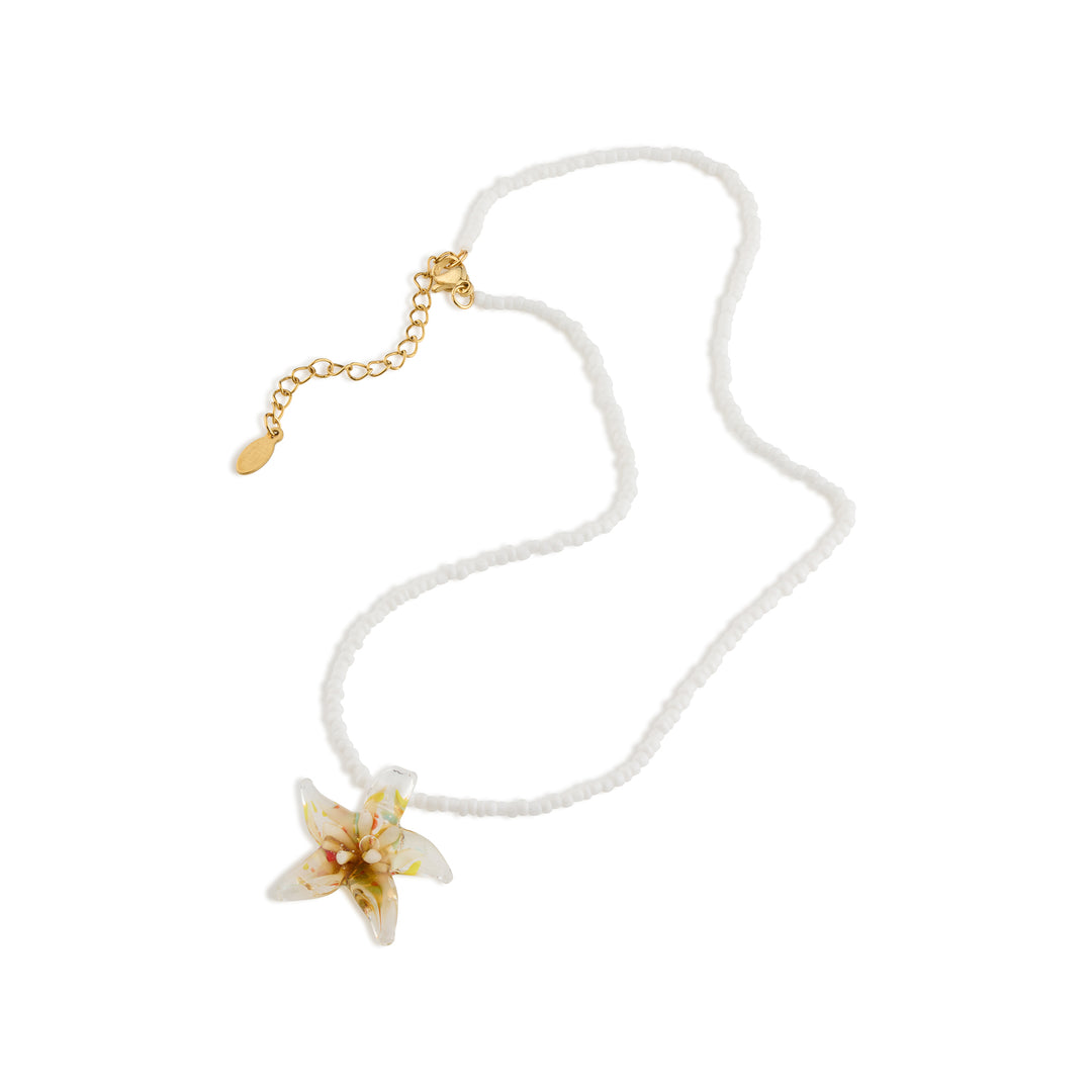 Serafina  - Glass Starfish Necklace Stainless Steel