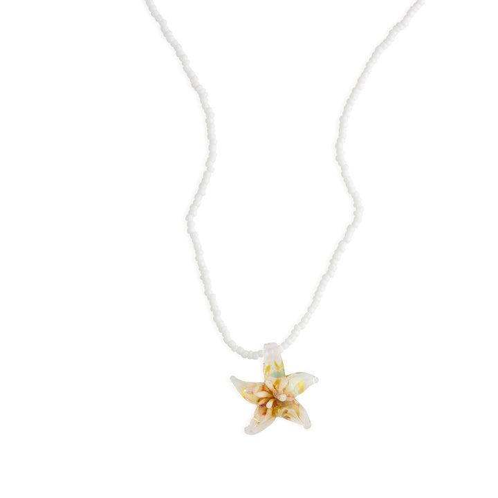 Serafina  - Glass Starfish Necklace Stainless Steel