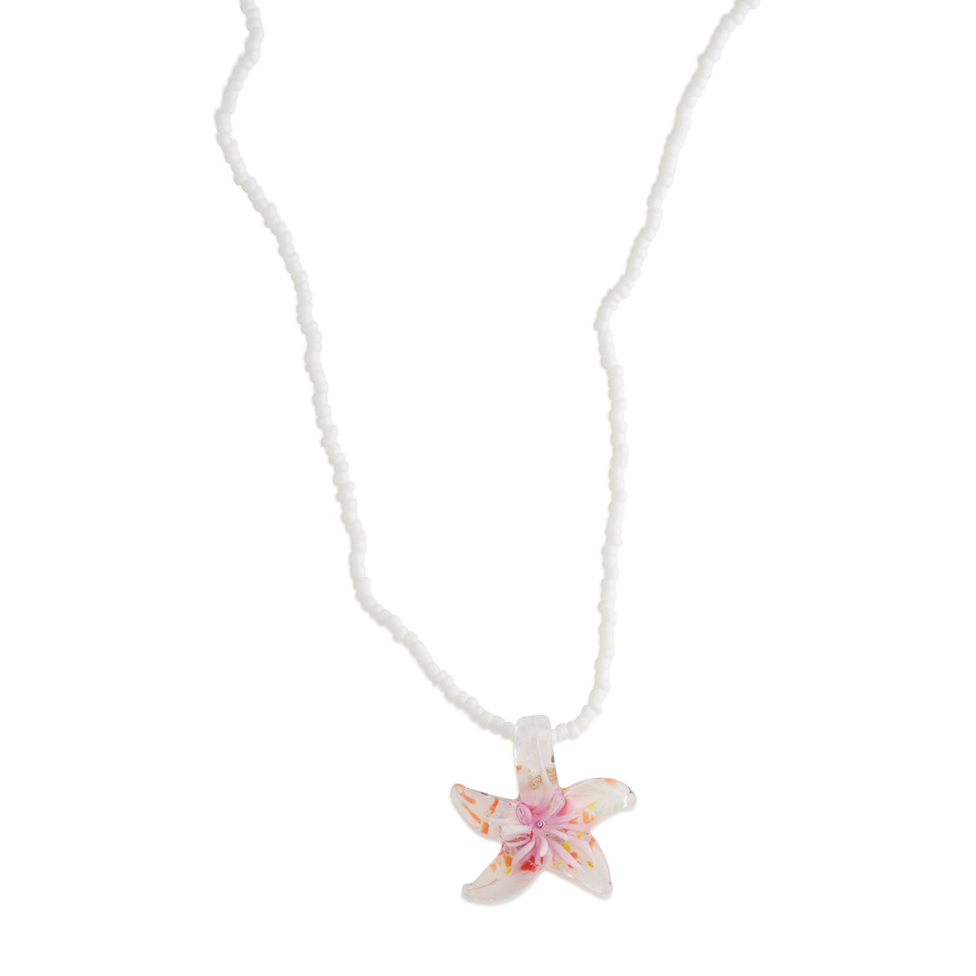 Serafina  - Glass Starfish Necklace Stainless Steel