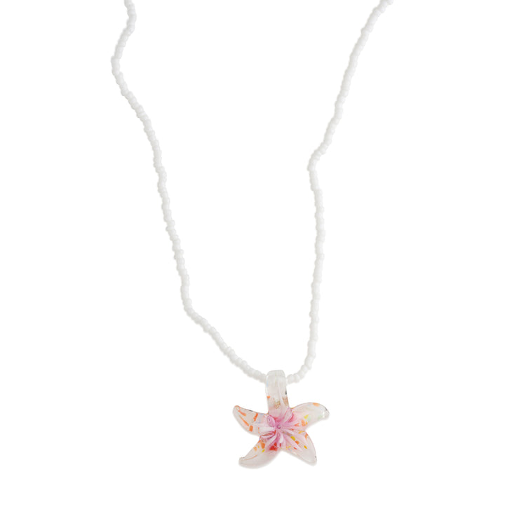 Serafina  - Glass Starfish Necklace Stainless Steel