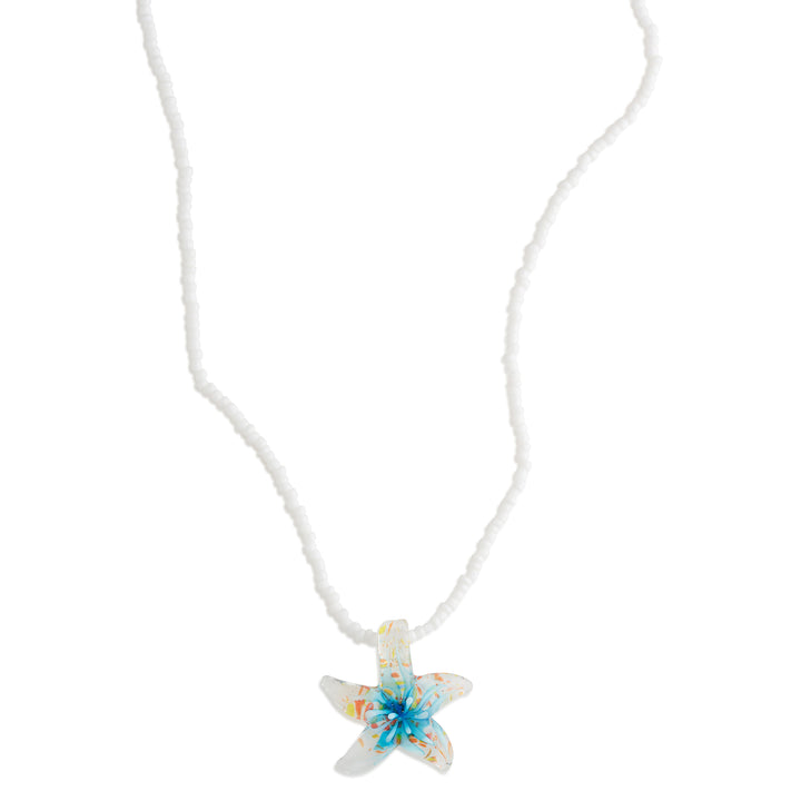 Serafina  - Glass Starfish Necklace Stainless Steel