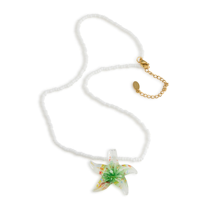 Serafina  - Glass Starfish Necklace Stainless Steel