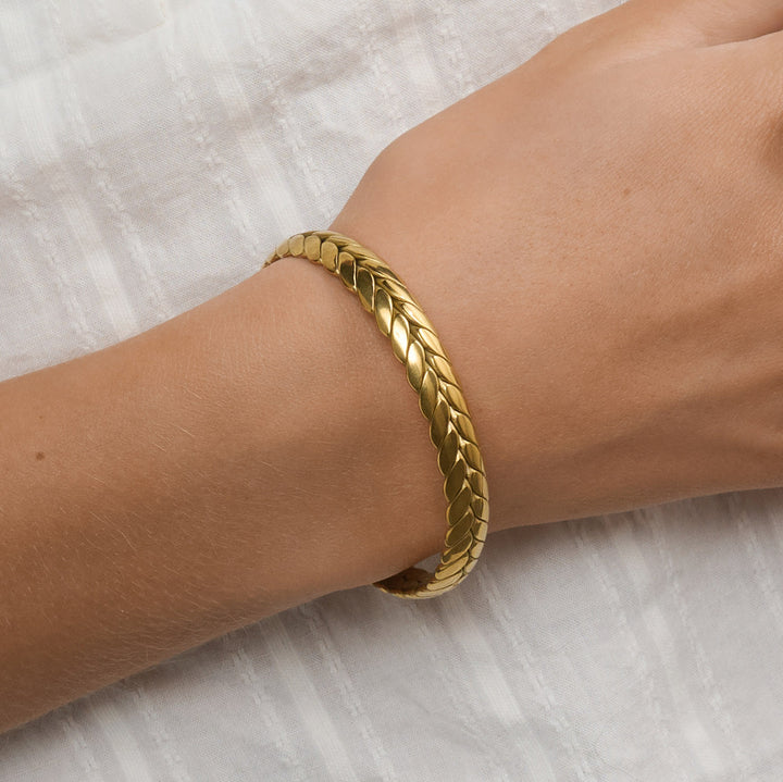 Silje - Gevlochten Armband Bangle Roestvrij Staal