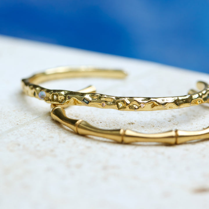 Tyra - Bamboe Armband Bangle Roestvrij Staal