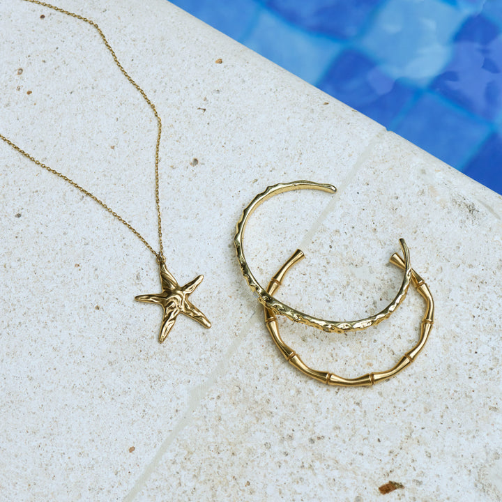 Tyra - Bamboe Armband Bangle Roestvrij Staal