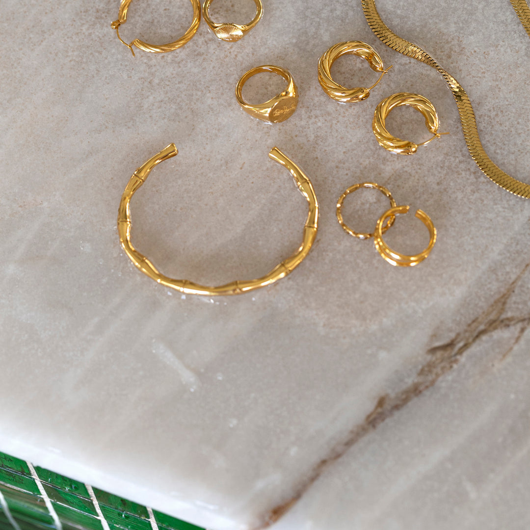 Tyra - Bamboe Armband Bangle Roestvrij Staal