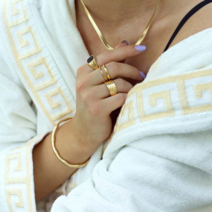 Tyra - Bamboe Armband Bangle Roestvrij Staal