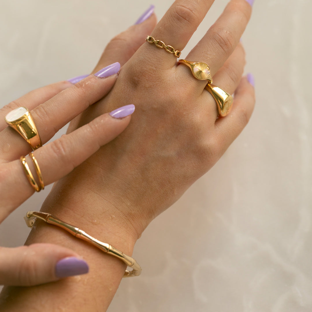 Tyra - Bamboe Armband Bangle Roestvrij Staal