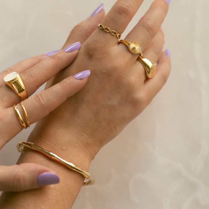 Tyra - Bamboe Armband Bangle Roestvrij Staal