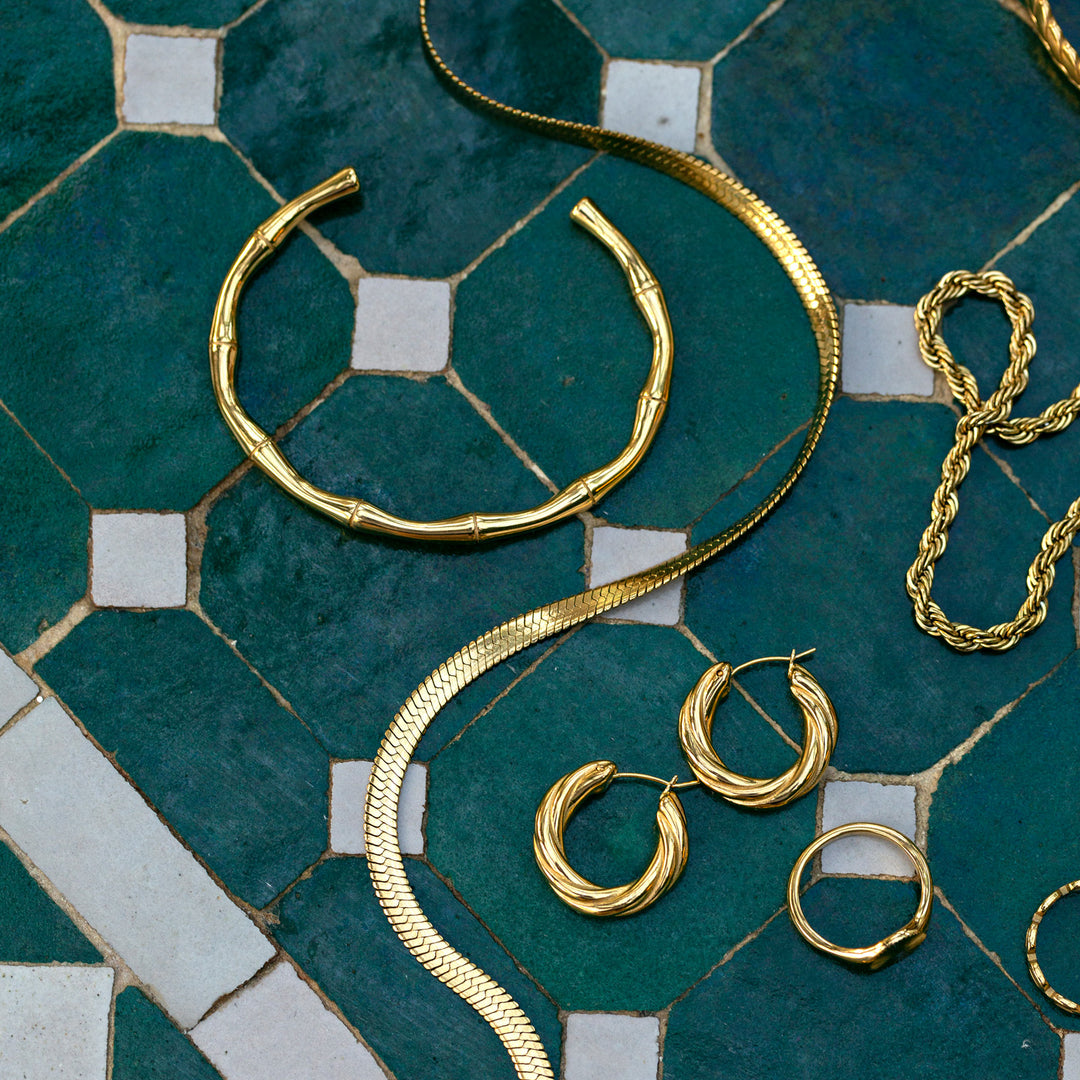 Tyra - Bamboe Armband Bangle Roestvrij Staal
