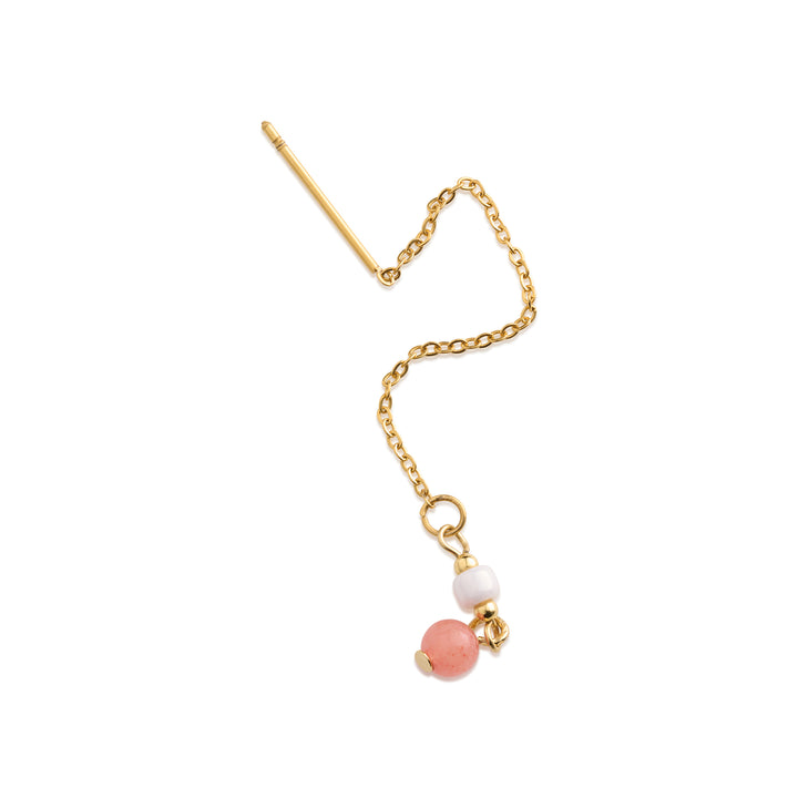 Ada - Coral Bead Chain Earrings Stainless Steel