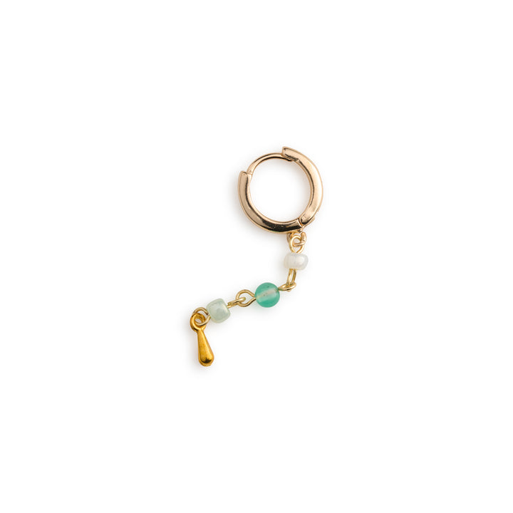 Belle - Mint Bead Hoop Earrings Stainless Steel