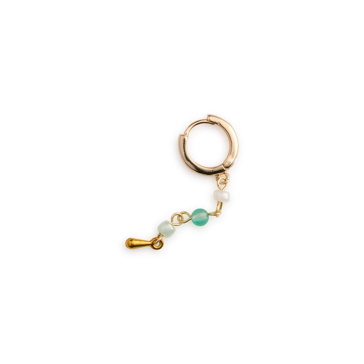 Belle - Mint Bead Hoop Earrings Stainless Steel