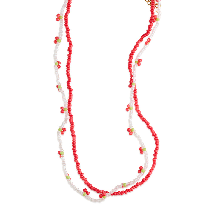 Leonie - Dubbele ketting met kersenparels