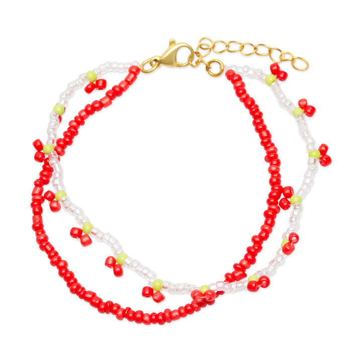 Leonie - Cherry Bead Bracelet Double
