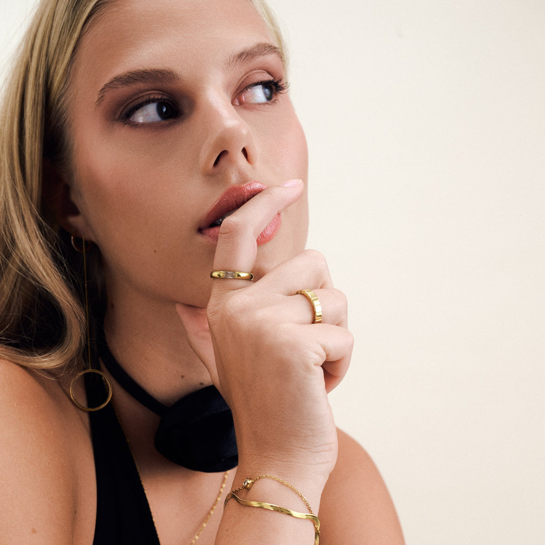 Tiril - Oorringen met cirkelketting roestvrij staal