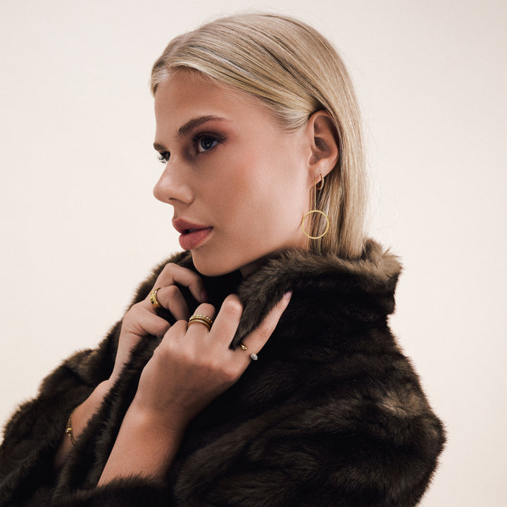 Tiril - Oorringen met cirkelketting roestvrij staal