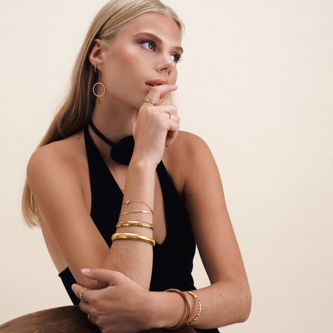 Tiril - Oorringen met cirkelketting roestvrij staal