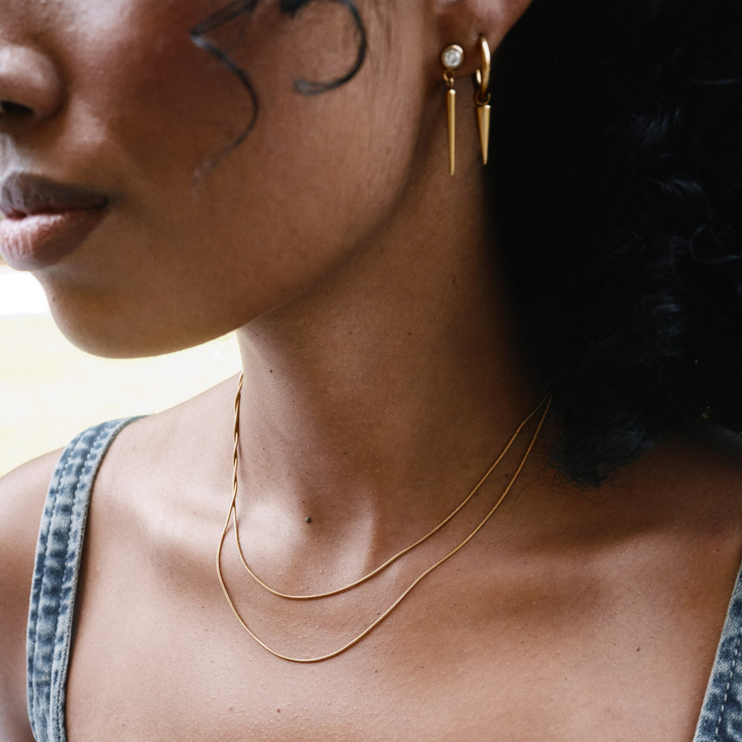 Silvia - Dubbele Slangketting Ketting Roestvrij Staal