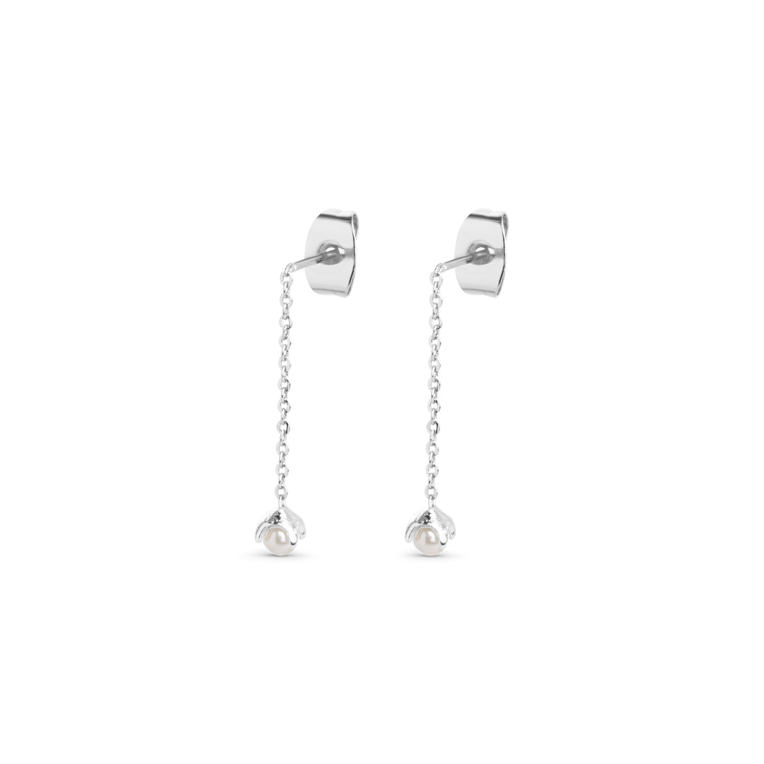 Jill - Pearl Chain Earrings Stainless Steel